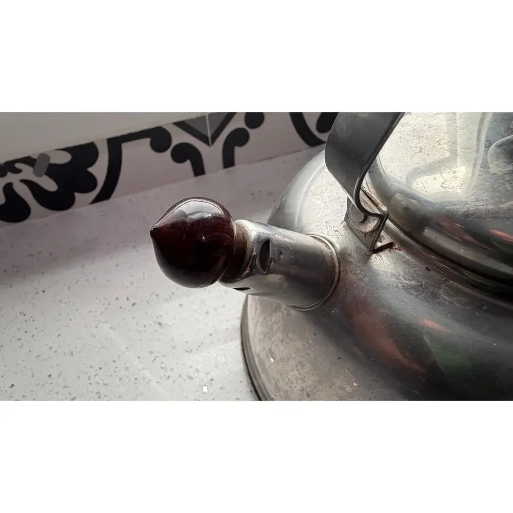 Vintage FARBERWARE Tea Kettle Pot 753 2.5 Quart Lid and Whistler Stainless Steel